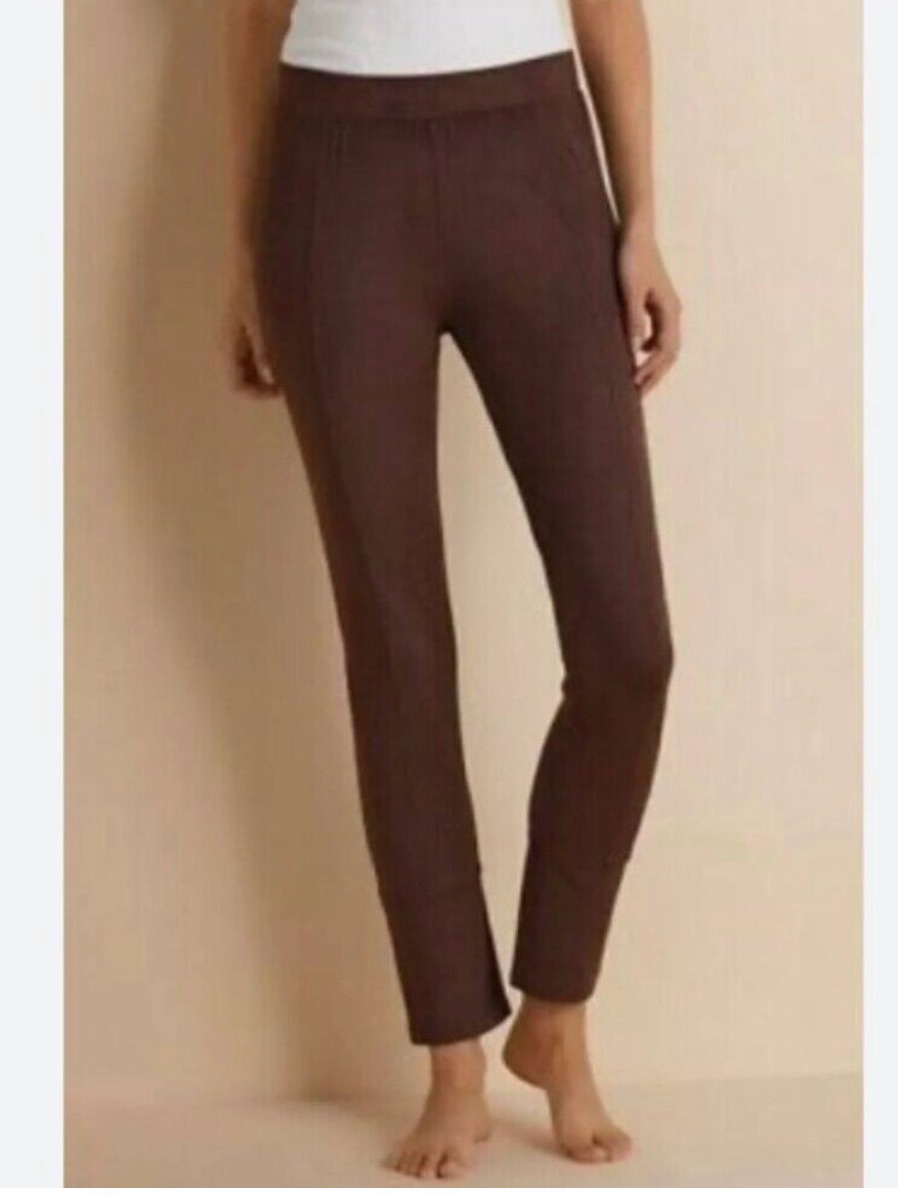 Soft Surroundings Brown Ponte Stretch Ankle Pants